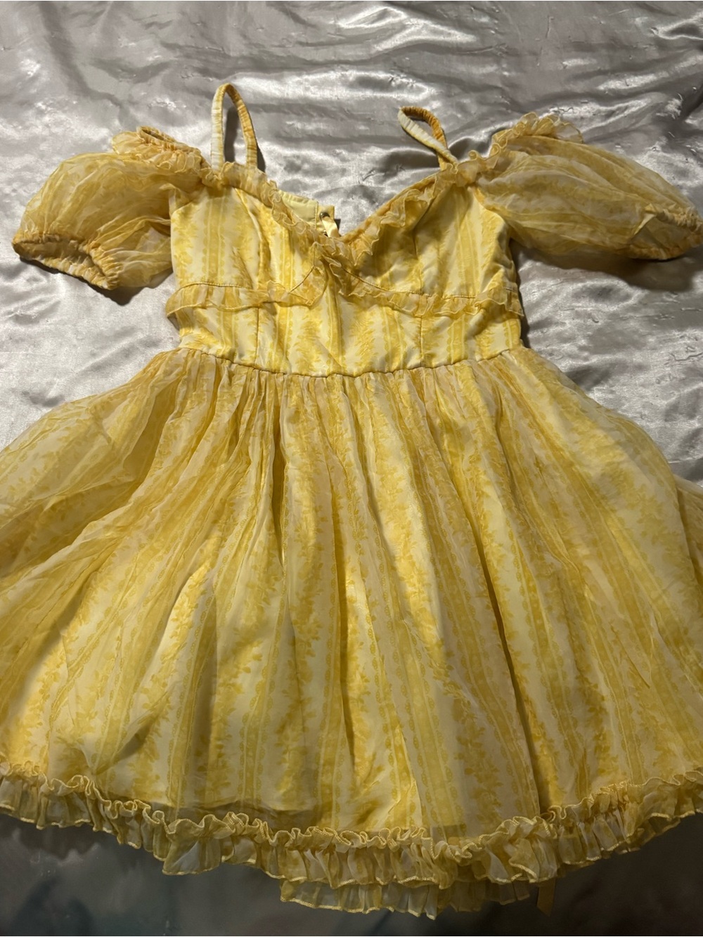 Dolls Kill Yellow Off-Shoulder Mini Dress